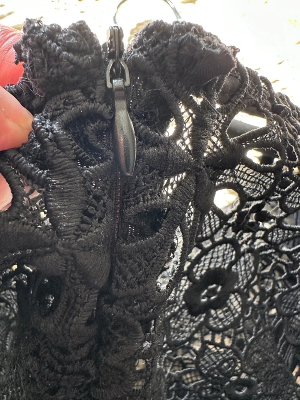Zara Basic  Black Floral Lace Short Sleeve Mini Dress - Picture 10 of 10